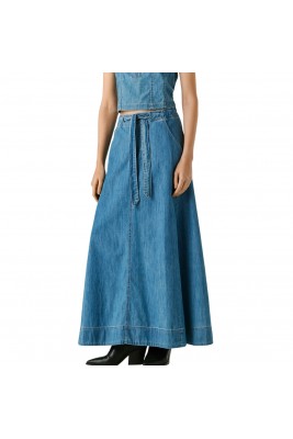 MAXI FALDA LARGA EN DENIM...