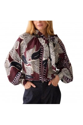 BLUSA RELAXED FIT BURDEOS...