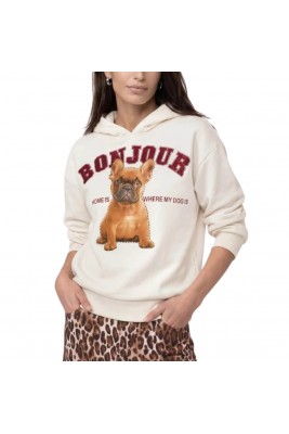 SUDADERA CON CAPUCHA BLANCO...