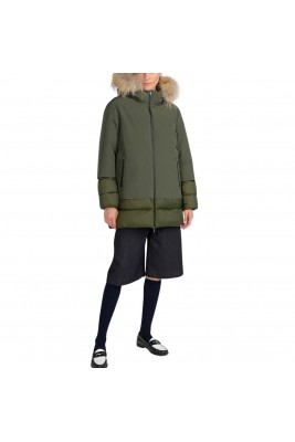 PARKA MIDI BIMATERIAL...